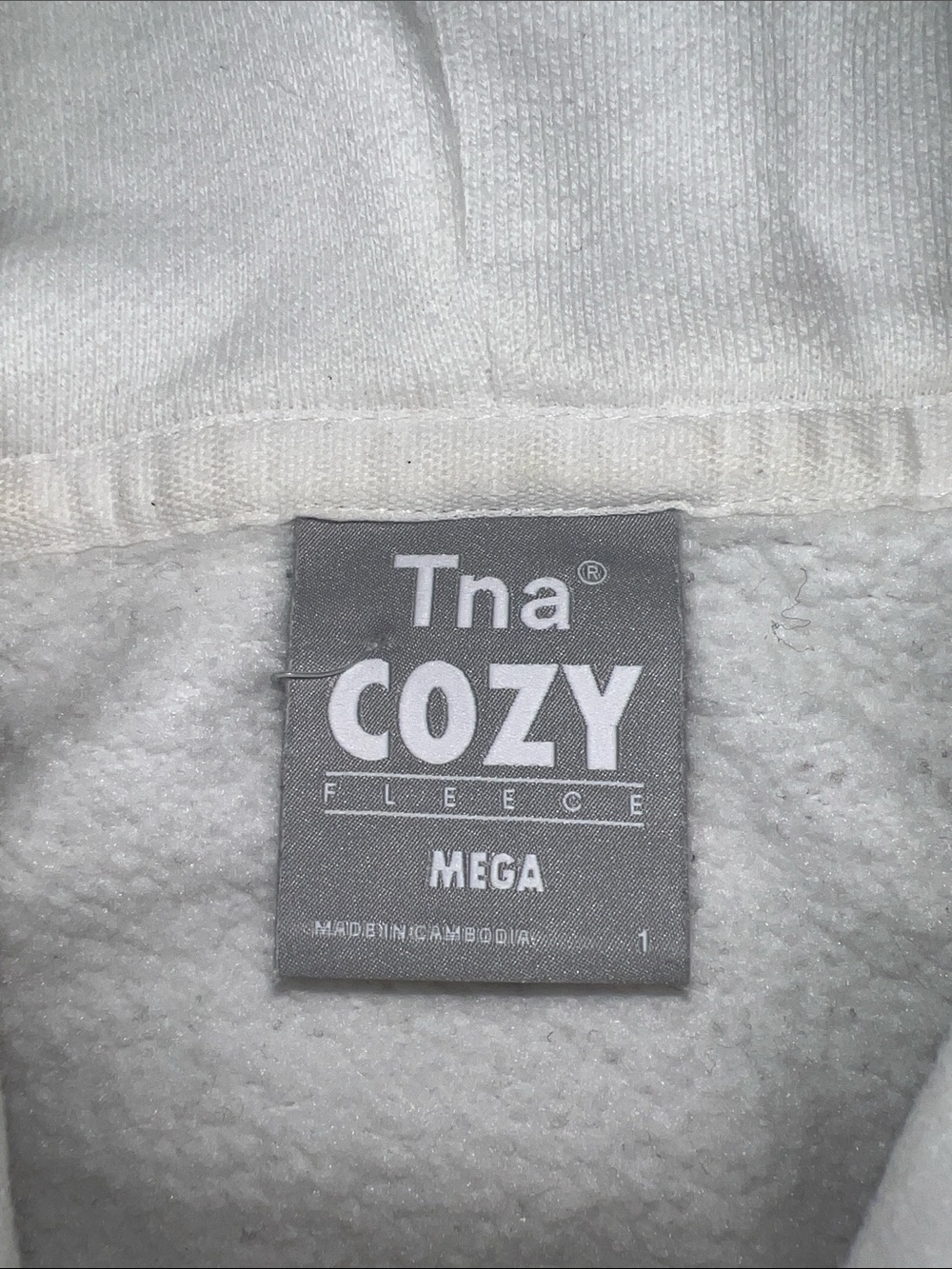 Aritzia TNA Cozy Fleece Hoodie in White - Picture 2 of 10